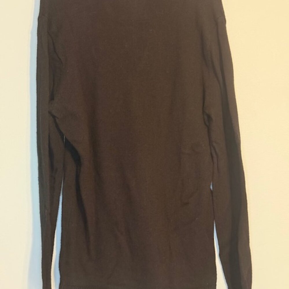 Hollister Black Quarter Zip Pullover Sweater Mock Neck Ribbed Knit Medium - Picture 7 of 9